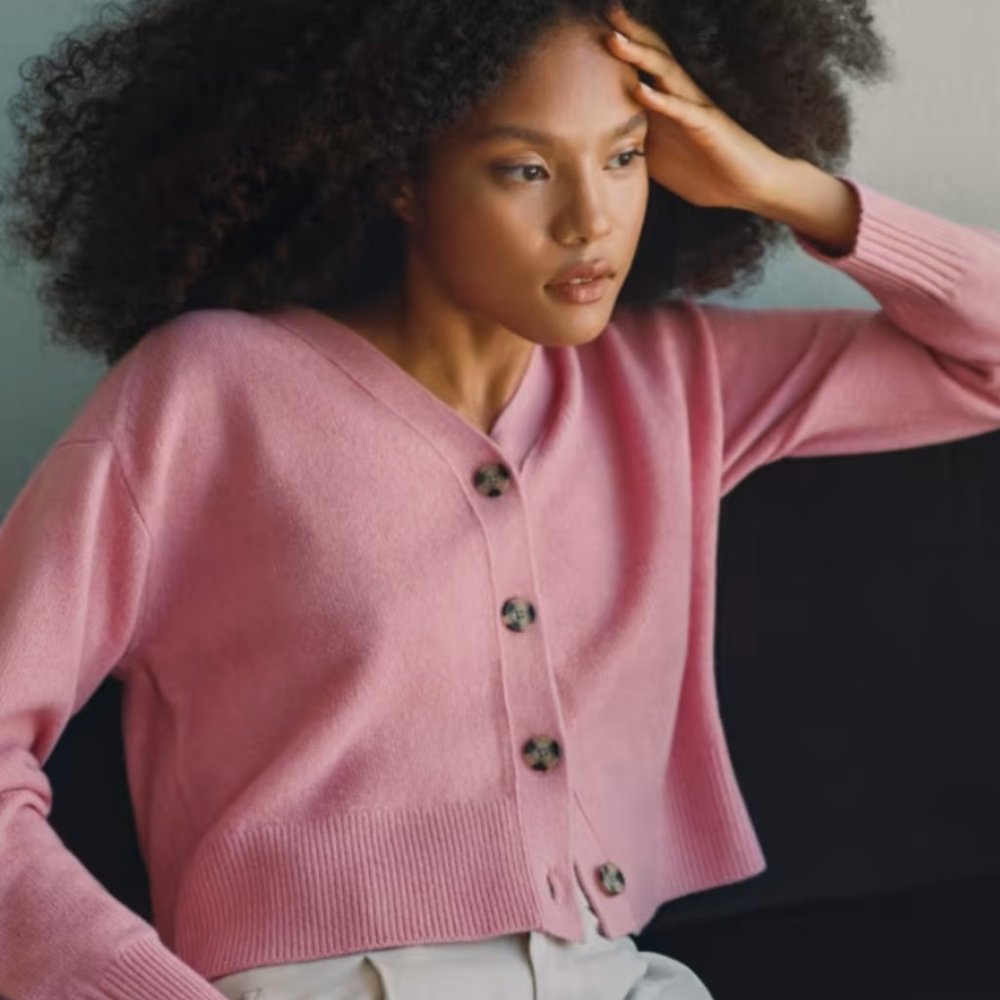 Everlane Cashmere Cardigan Bubblegum Large